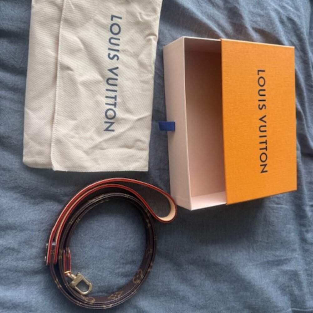 Louis Vuitton Monogram Brown & Red Dog Leash